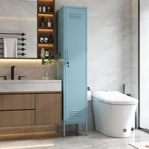 <span class=keywords><strong>Armadio</strong></span> Moderno in Acciaio a Singola Porta con 4 Ripiani, Design Autoportante per <span class=keywords><strong>Camera</strong></span> <span class=keywords><strong>da</strong></span> <span class=keywords><strong>Letto</strong></span> e Balcone - Product Image 3