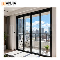Porte coulissante de patio WANJIA Hurricane Impact 72 x 80 avec stores intégrés, en aluminium, pour extérieur