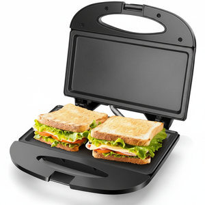 Parrilla Eléctrica Compacta Antiadherente con Superficie de Rejilla Profunda, Negra, Certificada por ETL, Tostadora de Pan para Huevos, Jamón y Sándwiches - Product Image 4