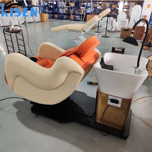 KISEN 2024 Rotatable Black Electric Hairdressing Massage Shampoo Chair <b>Bed</b> with Water Circulation for Sale - Product Image 3