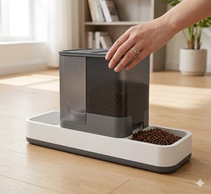 Dispensador Automático de Agua y Comida para Gatos <span class=keywords><strong>2</strong></span> en 1, Estación de Agua y Comida por Gravedad con Doble Recipiente para Gatos de Interior - Product Image 6