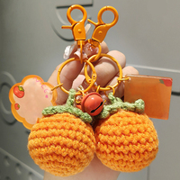 Handgemaakt Ontwerp Schattige Gehaakte Gebreide Sleutelhanger Poppen Dieren Bloem Fruit Speelgoed Sleutelhanger Hanger Gehaakte Sleutelhanger