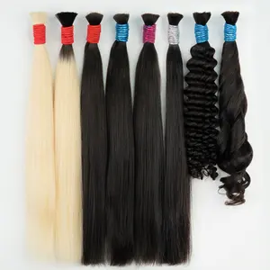 Raw Indian Straight Hair Bundles, Cuticle Aligned Virgin Hair 100 Human Hair Bulk, Wholesale Remy Hair Bundles