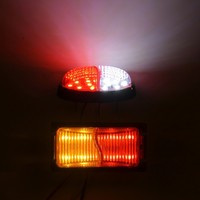 Feux de position latéraux LED bicolores pour camion et remorque, forme ovale et rectangulaire, 2 styles, rouge, ambre, blanc, 24V, pour fourgonnette et camion, étanches