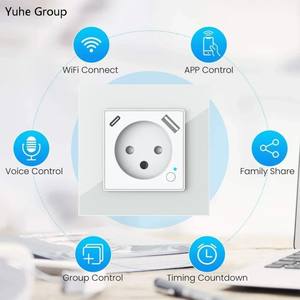 Panel Táctil Inteligente Estándar Israelí, Enchufe de Pared de Cristal con Puerto USB C, Habilitado para WiFi, para Uso Doméstico - Product Image 3