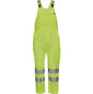 Pantalones con pechera de trabajo de seguridad para hombres elásticos de algodón 100%, monos reflectantes con múltiples bolsillos y logotipo personalizado, ropa de trabajo cómoda - Product Image 1