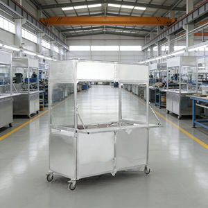 รถพ่วงขายอาหารแบบพับได้ ประหยัดพื้นที่ ทำจากสแตนเลส 4 ล้อ สำหรับขายกาแฟ ไอศกรีม ฮอทดอก ขนมหวาน ธุรกิจริมทาง - Product Image 3