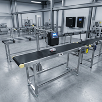 Bande transporteuse en acier inoxydable pour machines de codage et d'étiquetage semi-automatiques 110/220V 30m/min Vitesse réglable Ligne de production