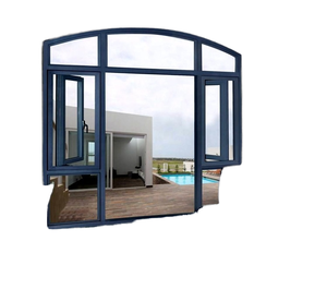 Ventana abatible de vidrio de aluminio moderno, fácil de abrir, bien ventilada, rotura térmica para exterior para dormitorio y baño - Product Image 1