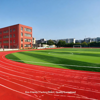 Piste d'athlétisme scolaire en granulés de caoutchouc SBR et résine PU, épaisseur standard 13 mm, qualité export pour les campus philippins