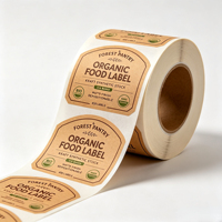 Étiquettes personnalisées en papier kraft en rouleau, autocollantes repositionnables pour l'impression d'étiquettes d'emballage de bocaux de produits alimentaires biologiques (Forest Pantry)