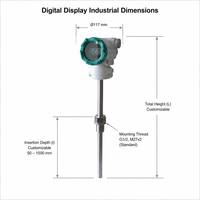 Transmetteur de température à affichage numérique TM2X, capteur intelligent intégré Pt100 RTD, écran LCD, résolution 0,1°C, signal 4-20mA/HART/RS485