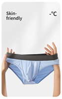 Caleçons Boxers Respirants en Fibre de Bambou pour Hommes à Taille Haute Élastique, Confortables avec Compartiment Séparé