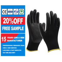 Gants de travail en latex texturé imperméable en polyester certifiés CE à prix avantageux, gants de sécurité pour la pêche, gants en nitrile pour hommes