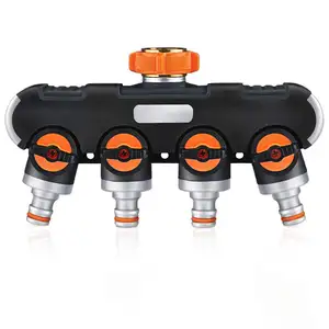 4 manier Tuinslang Splitter Outdoor Utility Vier Kanaals Water Distributeur Comfortabele Rubberen Tap Connector voor Tuin