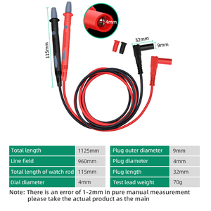 デジタルマルチメータークロコダイルクリップUタイププローブ用の8つの交換可能なプローブマルチメーターテストリードキット - Product Image 5