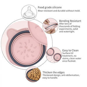 Jinshwaypets Dobrável Pet Alimentador Lento Tigela Leve Silicone Portátil Cão Prato De Alimentação para Viagens Ao Ar Livre e Caminhadas - Product Image 3