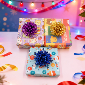 Handmade Thân Thiện Với Môi Màu Kim Loại Pet <span class=keywords><strong>Ribbon</strong></span> Pom Pom Bow Hoa Thiết Kế Sang Trọng Ưa Thích Cung Giáng Sinh Sinh Nhật Tự Dính - Product Image 5