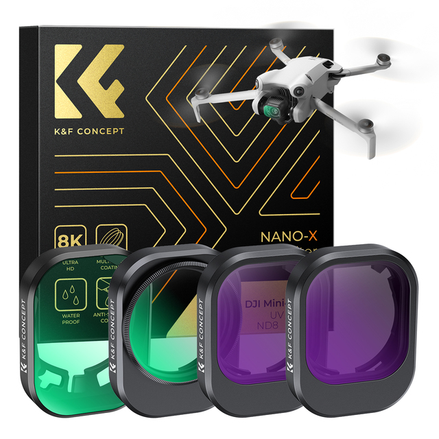 K&F Concept Lens Filter Kit for DJI Mini 4 Pro 4 Pack CPL & UV & ND Multi-Coated Optical Glass Filter Drone Camera Accessories