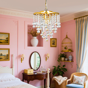 Hiện đại Vòng trang trí LED Đèn Chùm Pha Lê & đèn Mặt dây E14 Đèn trần sang trọng có thể điều chỉnh chiều cao treo đèn - Product Image 4