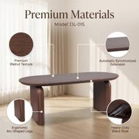 Luxuriöser Esstisch mit Walnussfurnier, ausziehbar von 2000mm auf 3000mm, Doppelflügel, großes Esszimmermöbel-Set, Fabrikpreis China