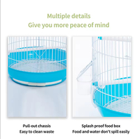 Cage à oiseaux de luxe moderne en acier inoxydable avec plateau en plastique personnalisable pour perroquets et oiseaux, grande taille, intérieur/extérieur, vente en gros