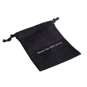 Sac à cordon en mousseline de coton noir, personnalisé avec logo imprimé, pour chaussures, sacs à main, vêtements, cadeaux, bougies, emballage anti-poussière, vente en gros - Product Image 3