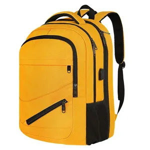 Custom Notebook Wholesale Yellow Laptop Bag Large Soft Ultralight Hike Backpack For Man With Usb Port