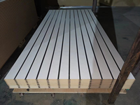 Panneau rainuré 18*1220*2440 mm en MDF mélaminé imitation bois pour panneau mural, panneau rainuré MDF, panneau d'affichage