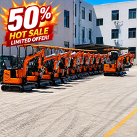 Pengiriman Gratis Mini Excavator EPA Mesin Diesel Kubota 1.8 Ton Crawler Micro Digger 1 Ton 2 Ton Excavator Kecil Pertanian untuk Dijual