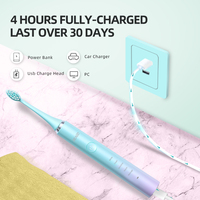 Cepillo de Dientes Eléctrico Sónico Recargable SEAGO SG-972, Personalizado, Superventas en el Extranjero, con 5 Modos y Temporizador Inteligente
