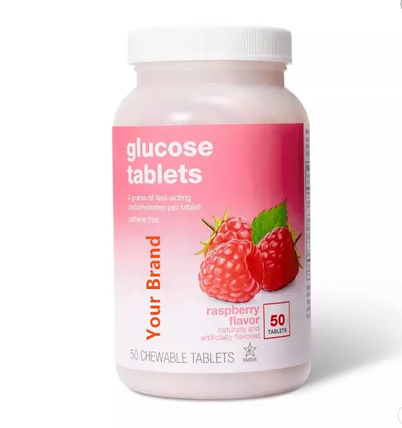 Comprimidos de glicose OEM para suporte a baixa taxa de açúcar no sangue de marca própria