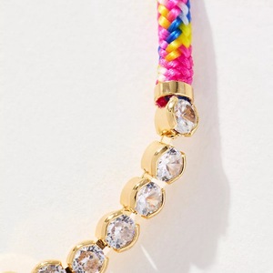 Pulsera Ajustable <span class=keywords><strong>de</strong></span> Oro con Dijes <span class=keywords><strong>de</strong></span> Diamantes y Cuerda Trenzada Colorida, Moderna y <span class=keywords><strong>de</strong></span> Gran Venta, con Certificación CE - Product Image 2
