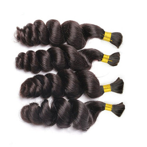 Negro natural brasileño <span class=keywords><strong>de</strong></span> la <span class=keywords><strong>onda</strong></span> suelta del pelo humano del pelo Remy trenzado <span class=keywords><strong>de</strong></span> pelo a granel - Product Image 1