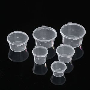 Gobelet à sauce jetable en plastique PP transparent avec couvercle à charnière, logo personnalisé, emballage alimentaire moderne pour les restaurants, les fast-foods et les snacks à emporter - Product Image 4