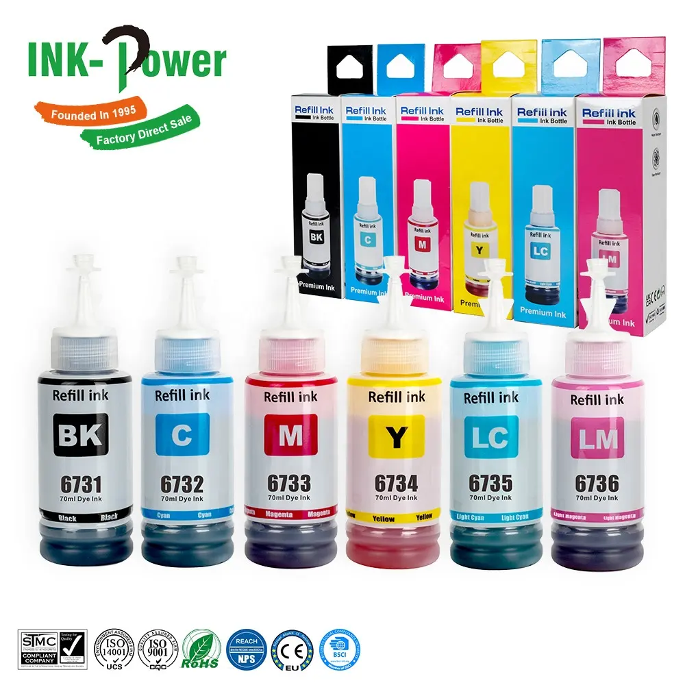 INK-POWER 673 T673 T6731 botol warna Premium kompatibel isi ulang pewarna Inkjet Tinta Eco Encre Tinta untuk Epson L800 L805 L1800 Printer