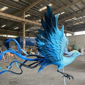 Personalizado de alta calidad exquisito Animatronic Animal pájaro mítico <span class=keywords><strong>bestias</strong></span> míticas clásico de montañas <span class=keywords><strong>y</strong></span> ríos Jing Wei estatua - Product Image 4