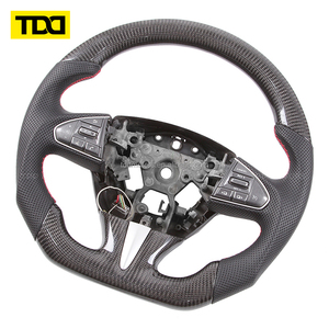 Volant sport en cuir de haute qualité TDD avec fibre de carbone compatible avec Infiniti Q50 Q50L 2013 2014 2015 2016 2017 QX50 2015 - Product Image 2