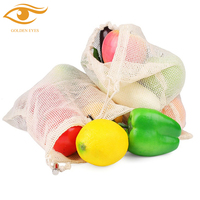Chaîne portable personnalisée Shopping sac en maille de coton pour les fruits sacs en maille de coton biologique