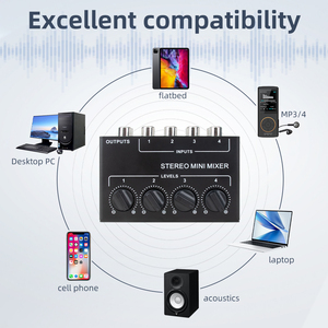 Cx400 Máy Tính Xách Tay PC điện thoại thiết bị âm thanh loa âm thanh RCA jack 4 kênh DJ điều khiển mini stereo Mixer - Product Image 5