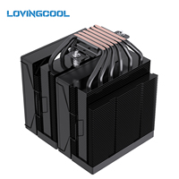 Refroidisseur d'air pour processeur de jeu Lovingcool, design unique, hydraulique, cuivre, aluminium, 270W, TDP élevé, 6 caloducs en cuivre, sans éclairage
