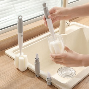 Support Oem Flexible Three in One Glass Cup Sponges <b>Bottle</b> Cleaner <b>Brush</b> Water <b>Bottle</b> <b>Brush</b> for Cleaning Cup <b>Brush</b> - Product Image 1