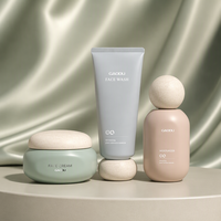 Botol Dropper Mewah 30g 50g Set Kemasan Kosmetik Kaca Buram Set Perawatan Kulit dengan Tutup Bola Dropper Serum