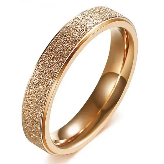 Anillo de compromiso para hombre y mujer, sortija de acero inoxidable chapado en oro de alta calidad, 24K, proveedor de China