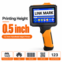 Imprimante jet d'encre portable de 12,7 mm pour l'impression de codes de date sur les emballages alimentaires, les cartons, les bouteilles, les tuyaux, les étiquettes, machine de codage jet d'encre