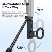 Mini trépied magnétique ULANZI JJ03, rotation à 360°, support extensible, capacité de charge de 500 g, ABS aluminium pour téléphones iPhone/Android