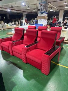 Asientos de cine en casa contemporáneos, sillón reclinable eléctrico, asientos de relajación de película, sala de cine en casa de lujo, asientos de cine con madera de piano - Product Image 5