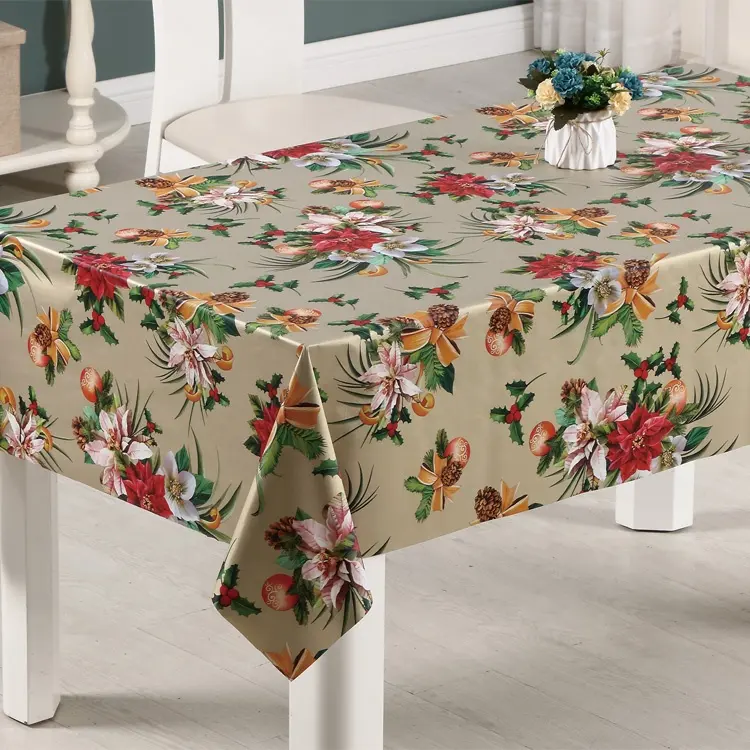 Waterproof Rectangle PVC Tablecloth Vinyl Table Cloths For Indoor And Outdoor