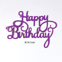 Prix de gros 10 pièces/sac Décorations de gâteau Joyeux Anniversaire à paillettes pour gâteaux et cupcakes, fournitures pour fêtes