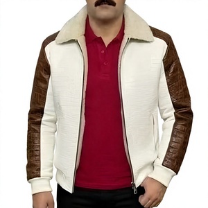 Blouson aviateur en cuir véritable gaufré pour homme, design avant personnalisé, respirant, coupe-vent, hiver, OEM sur mesure - Product Image 1